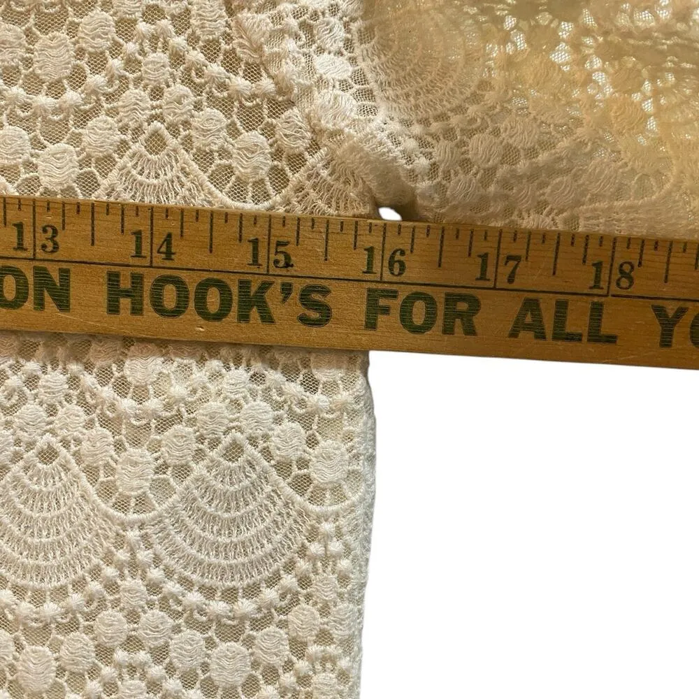 Club Monaco Lace Top Blouse Women's XS TP Back Zip Business Casual Ivory Spring - Image 4