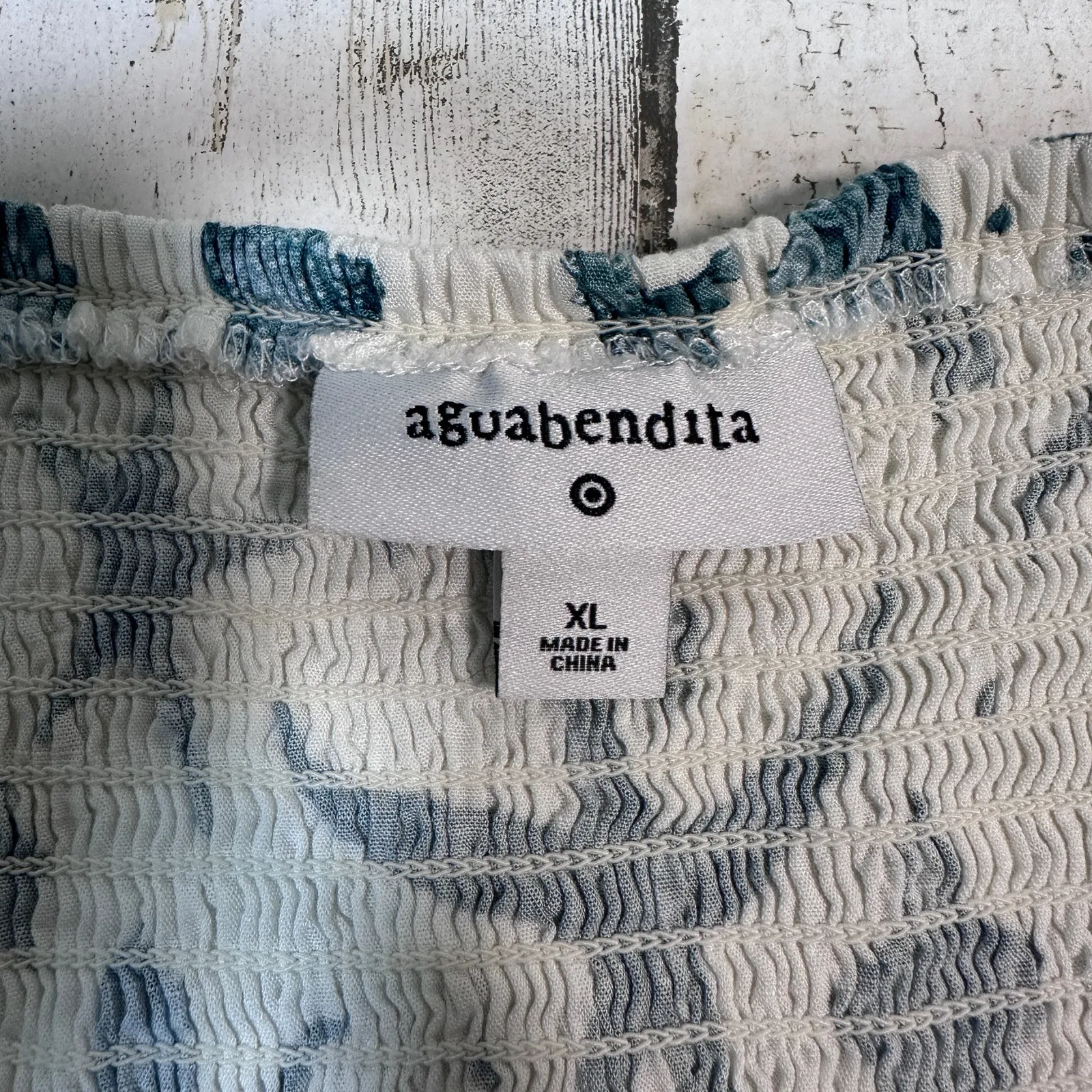 Agua Bendita x Target Smocked Sea Creature Dress | White Teal | Sz XL | Coastal - Image 8