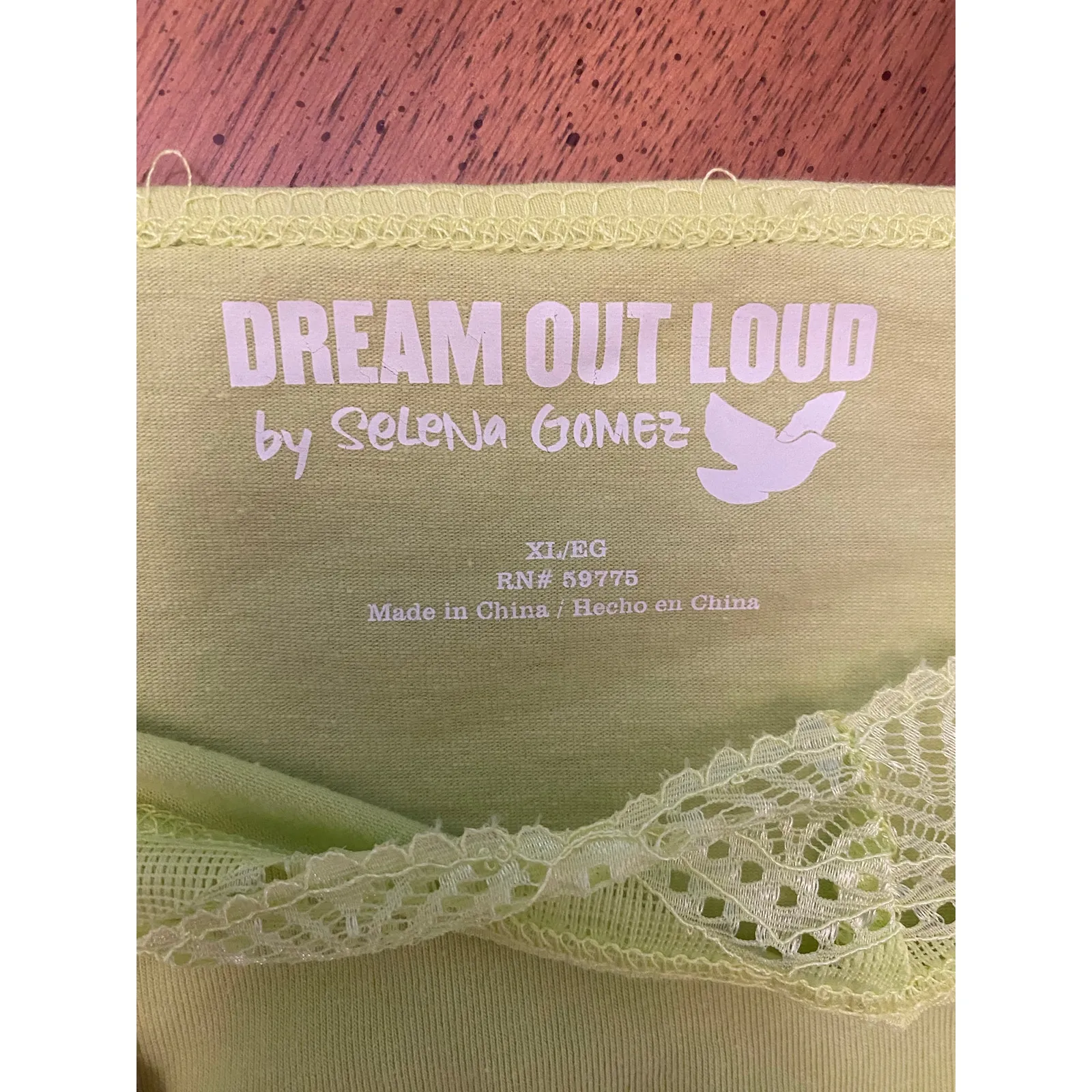 Y2K Selena Gomez Brat Summer Lime Lace Trim Layering Tank Top Spaghetti Strap XL - Image 6