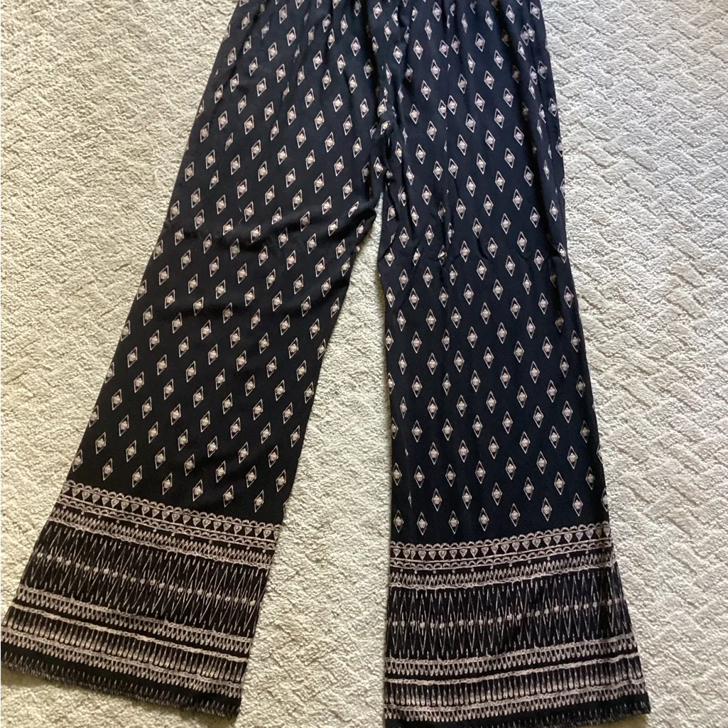 BOHO MUDD WIDE LEG FESTIVAL HIPPIE STYLE PANTS JUNIOR SIZE LG TRIBAL PRINT - Image 7