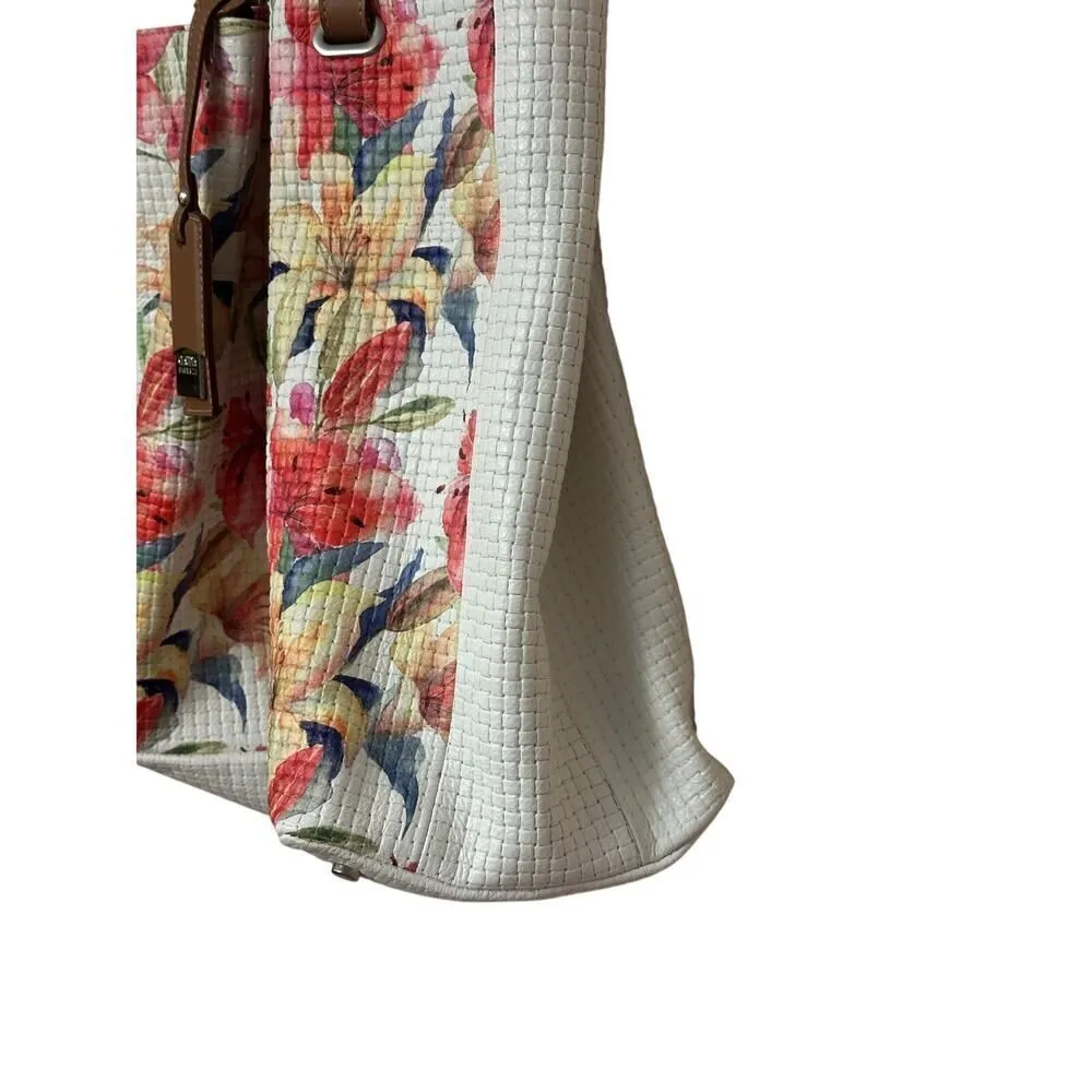 CLAUDIA FIRENZE Floral Tote Bag Mase in Italy White - Image 3