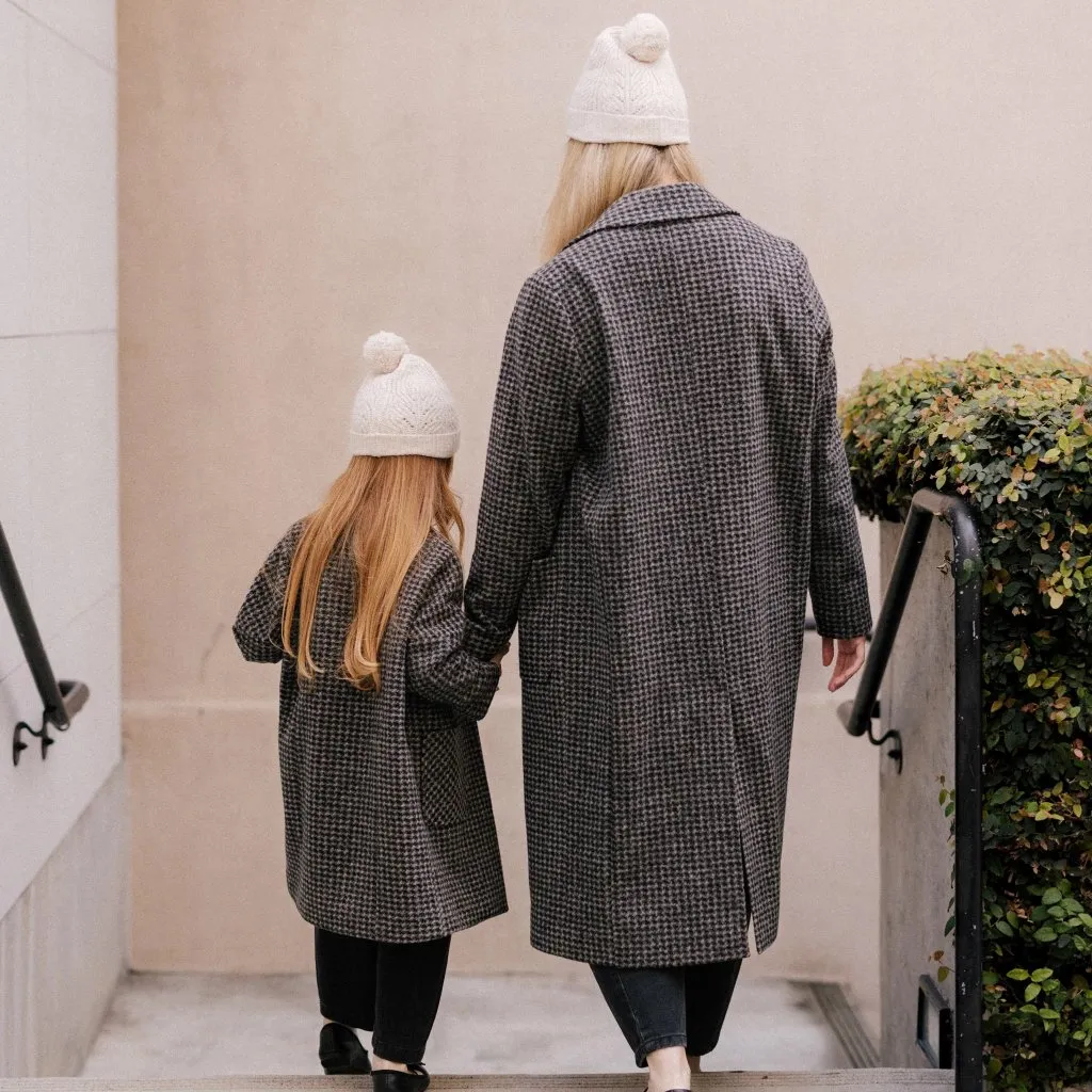 Rylee + Cru NEW NWT Women's Longline Coat Micro Check Black Size L - Image 9