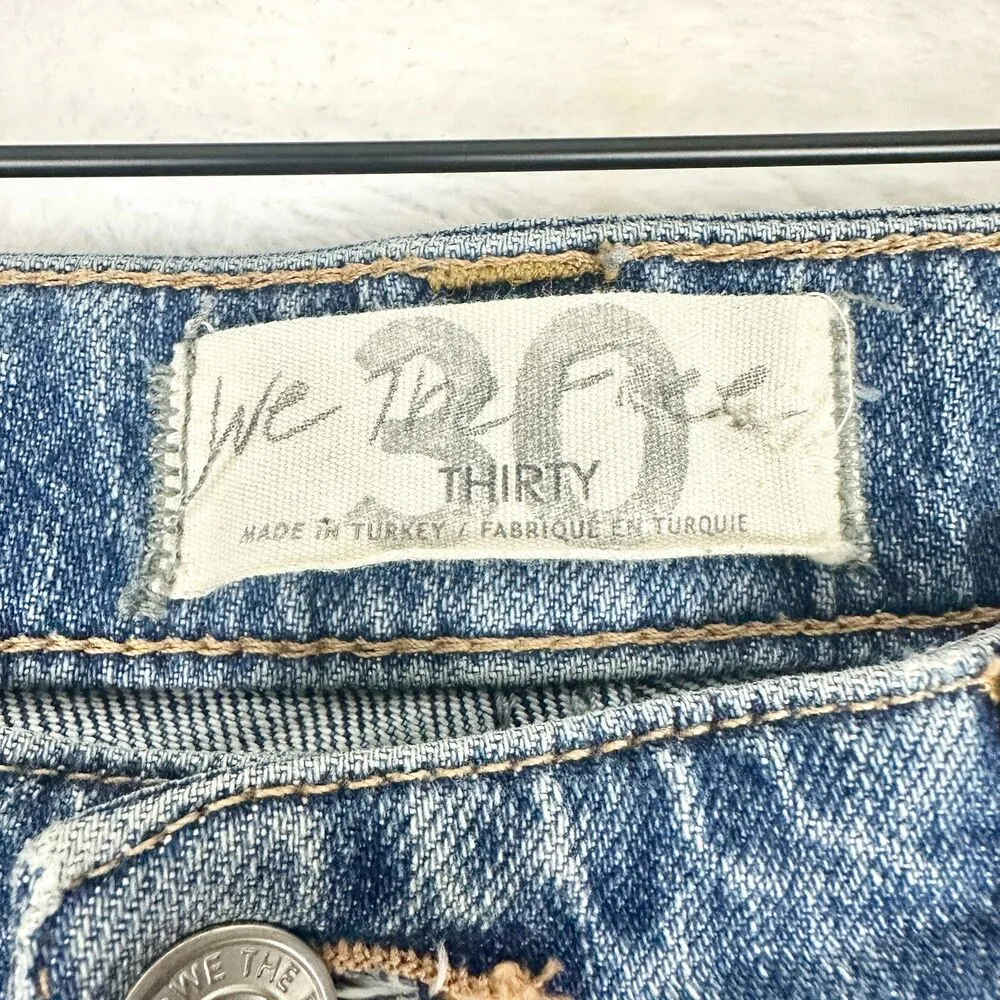 Cuffed Slim Boyfriend Jeans Size 30 Medium Wash High Rise - Image 9