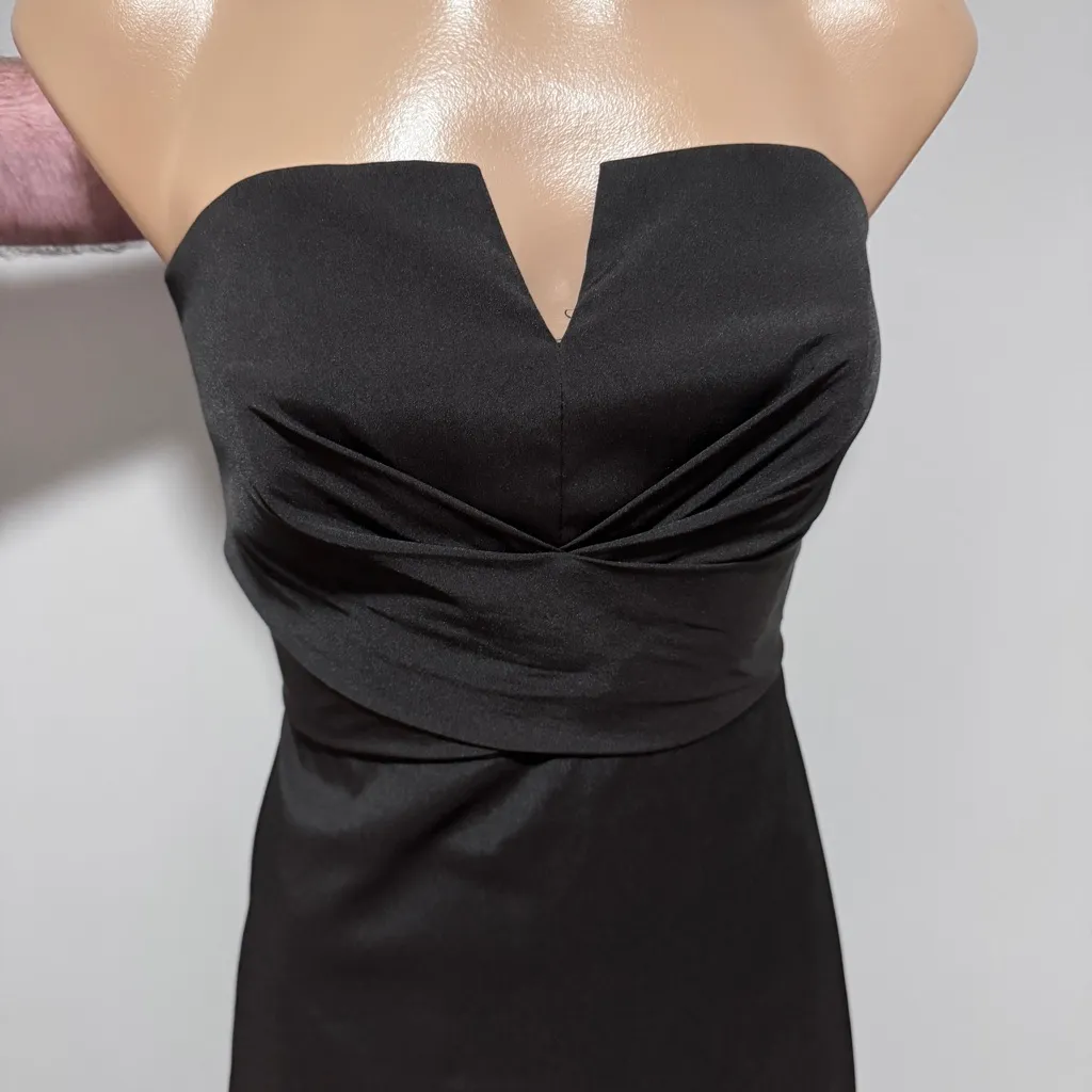 White House Black Market Black Strapless Cocktail Formal Dress 2 - Image 3