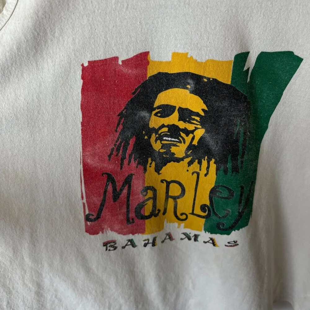 Bob Marley Bahamas Tank Top Vintage 90s Y2K 3XL XXXL Womens White Graphic Size undefined - Image 13