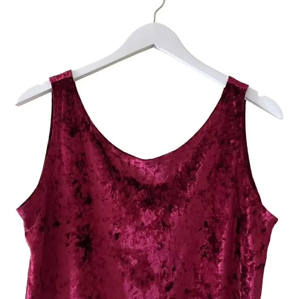 ClockHouse Wine Crushed Round Neck Velvet Soft One Piece  Bodysuit SZ L #1530 - Image 2