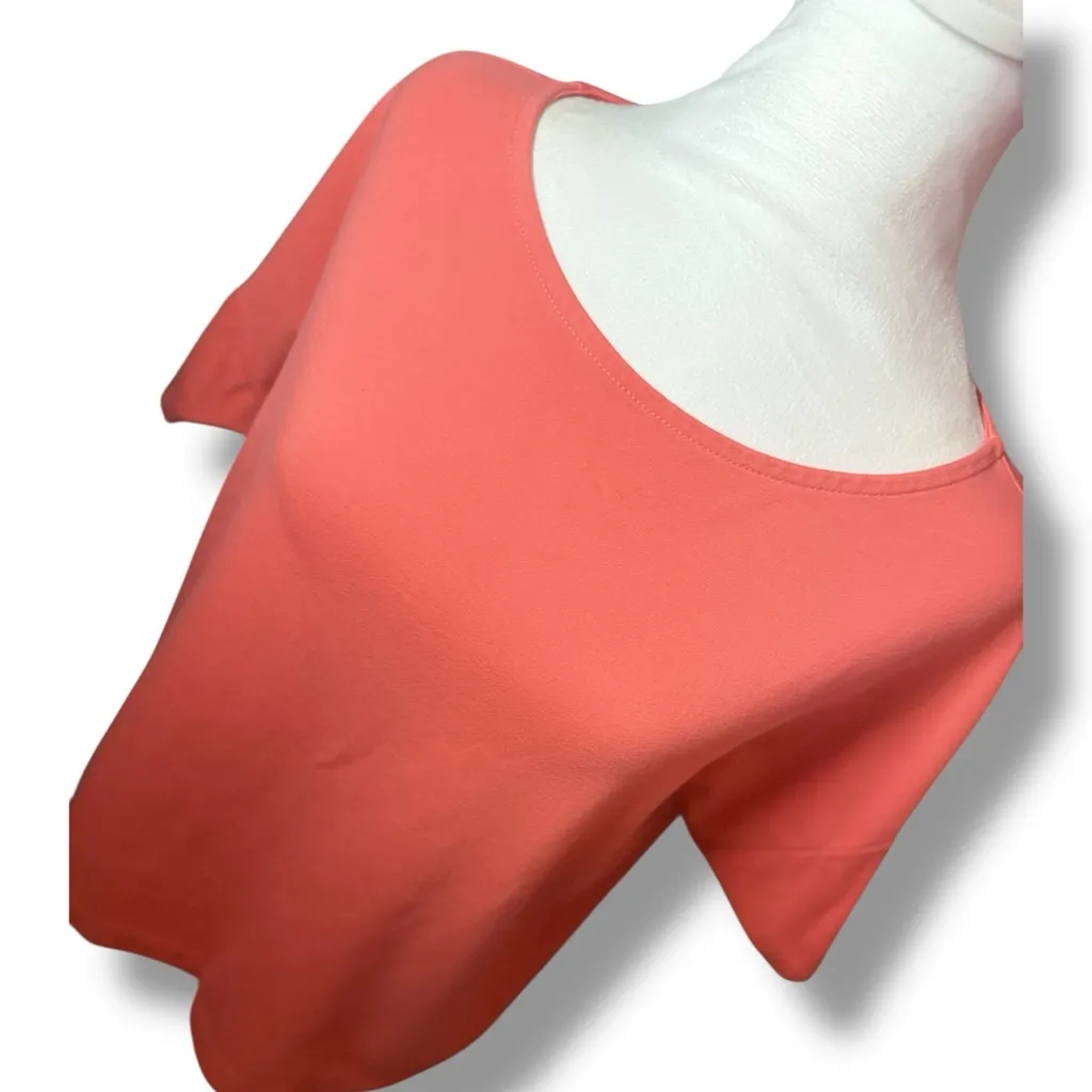 NWOT Chicos Coral Short Raglan Sleeve Round Neck Top Size 1 - Image 4