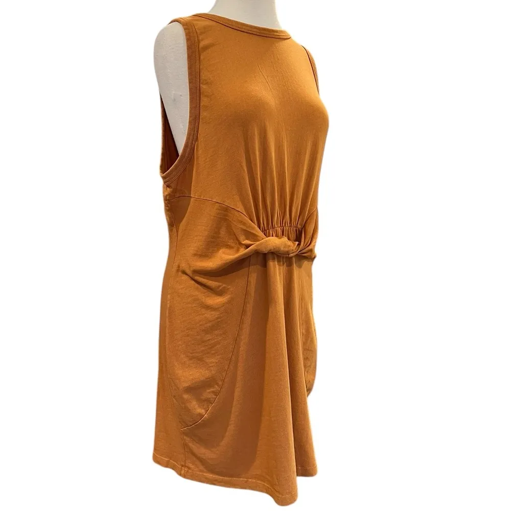 L*SPACE Amber Seaview Twist Mini Dress Sleeveless Coverup Cotton Yellow Gold XL - Image 4
