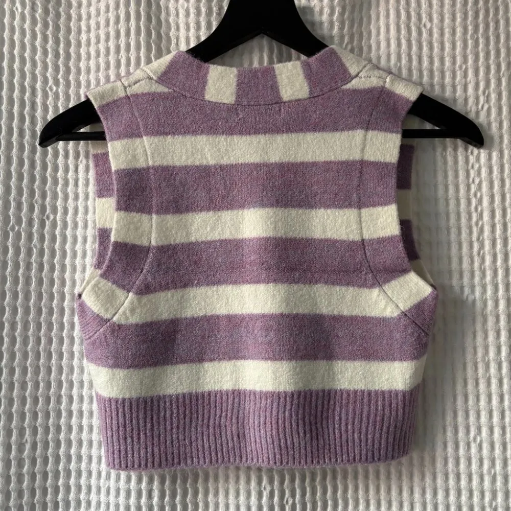 For Love & Lemons medium Maud cropped striped sweater vest NWT coquette - Image 3