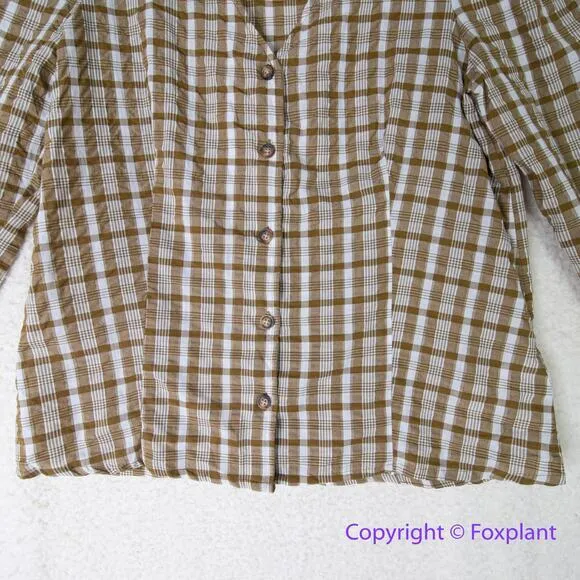 New! Madewell Westover Top in‎ Sandown Plaid weathered olive, size 6 - Image 6