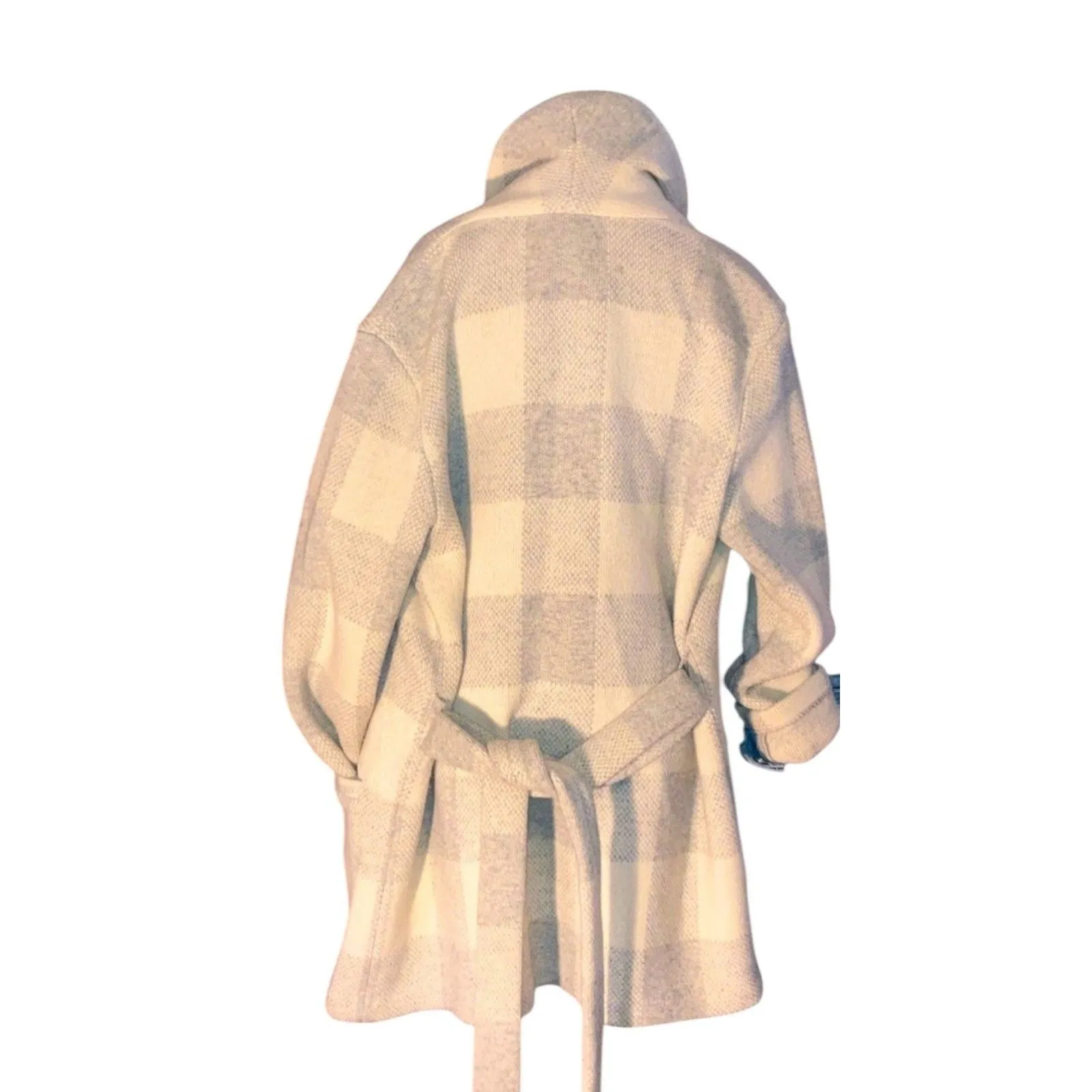 Vintage Lauren Ralph Lauren Belted Cardigan Sweater Women’s XL Wool Ivory Gray - Image 6