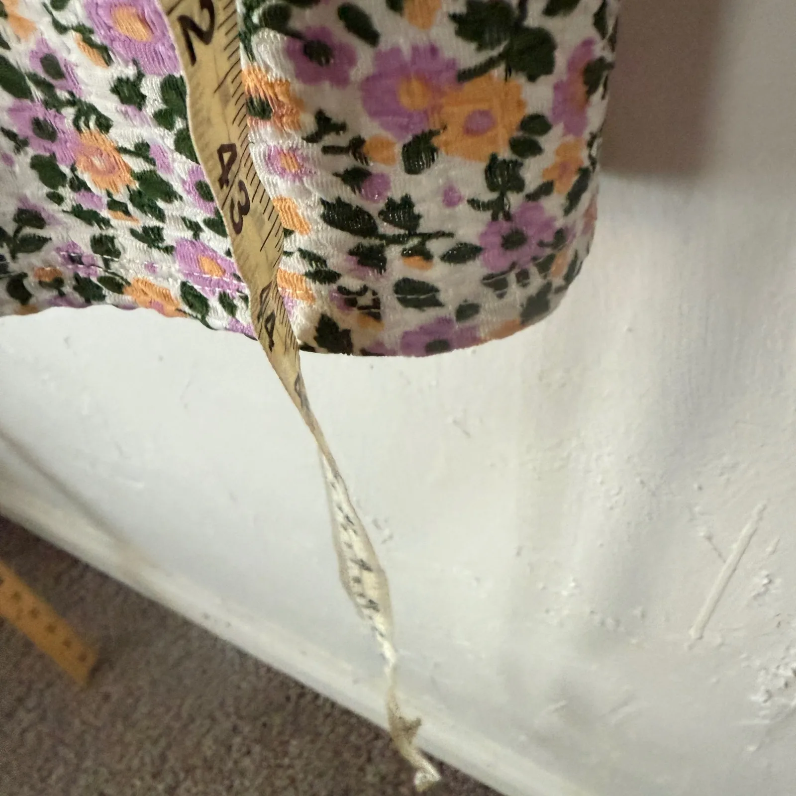 ASOS Floral Puff Sleeve Square Neck Midi Dress Size XS Milkmaid Cottage Midi White - Image 9