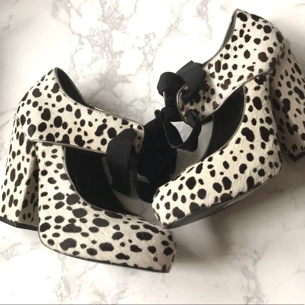 Topshop Unique Calf Hair Dalamation Print Mary Jane Heels - Image 2
