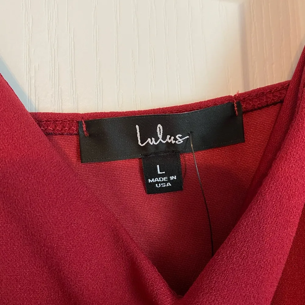 NWT Lulu’s Dress Faux Wrap Rust Red - Image 8