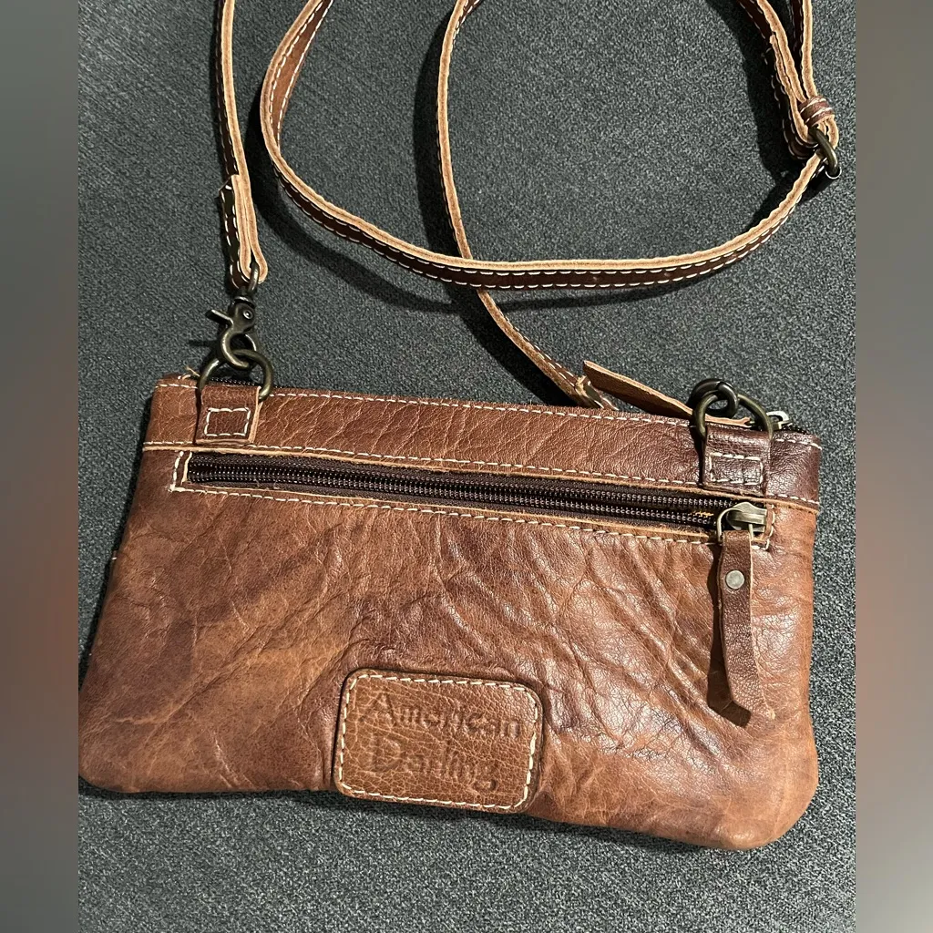 American Darling Cavender’s Aztec Blanket Organizer Crossbody Purse Bag Brown - Image 3