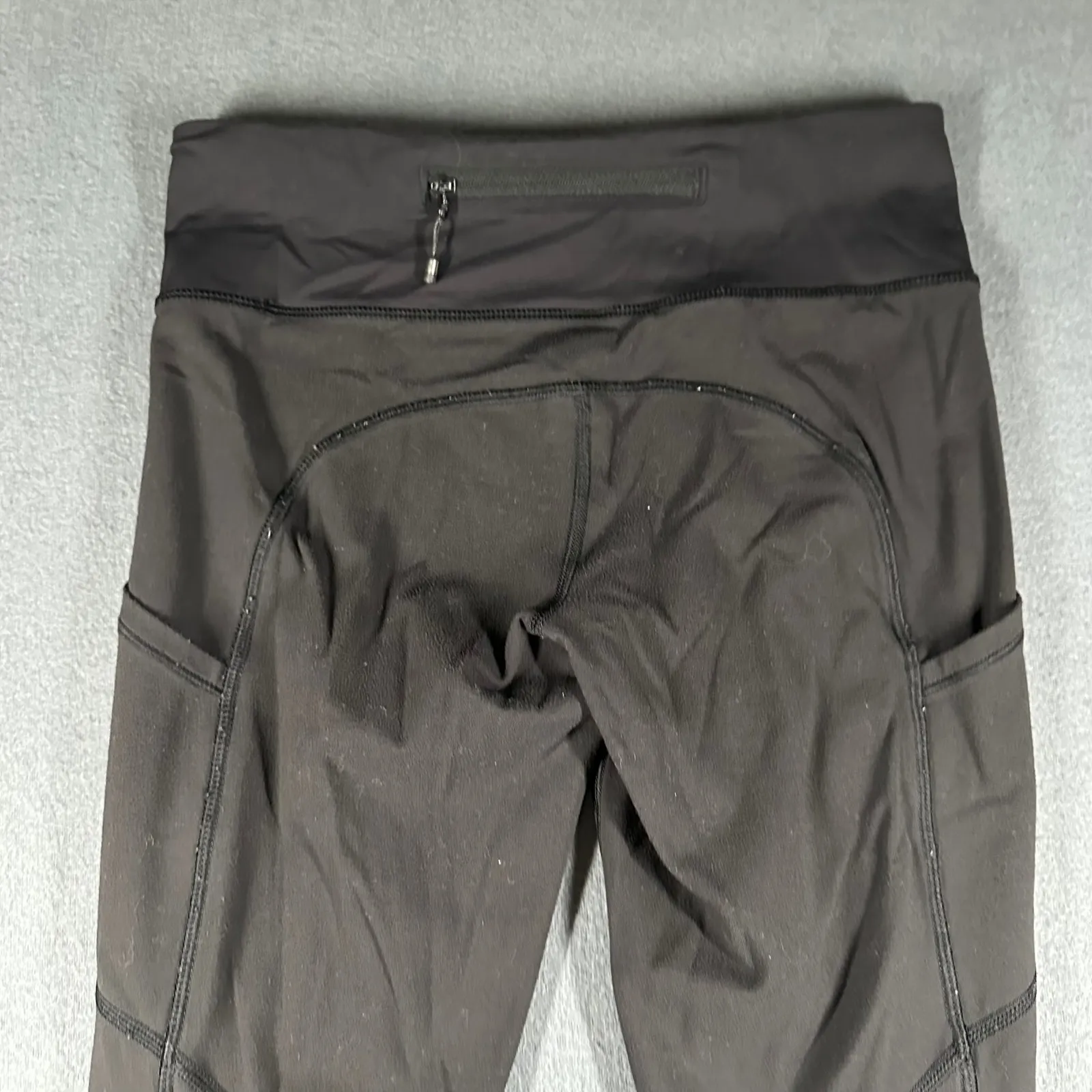 Lululemon Speed Tight III Ruched Leggings Womens 4 Black Pull On Pockets - Image 9