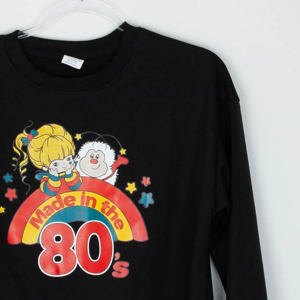 Rainbow Brite Womens Graphic Pullover Sweatershirt Size M Black Retro 80s Cozy Size M - Image 2