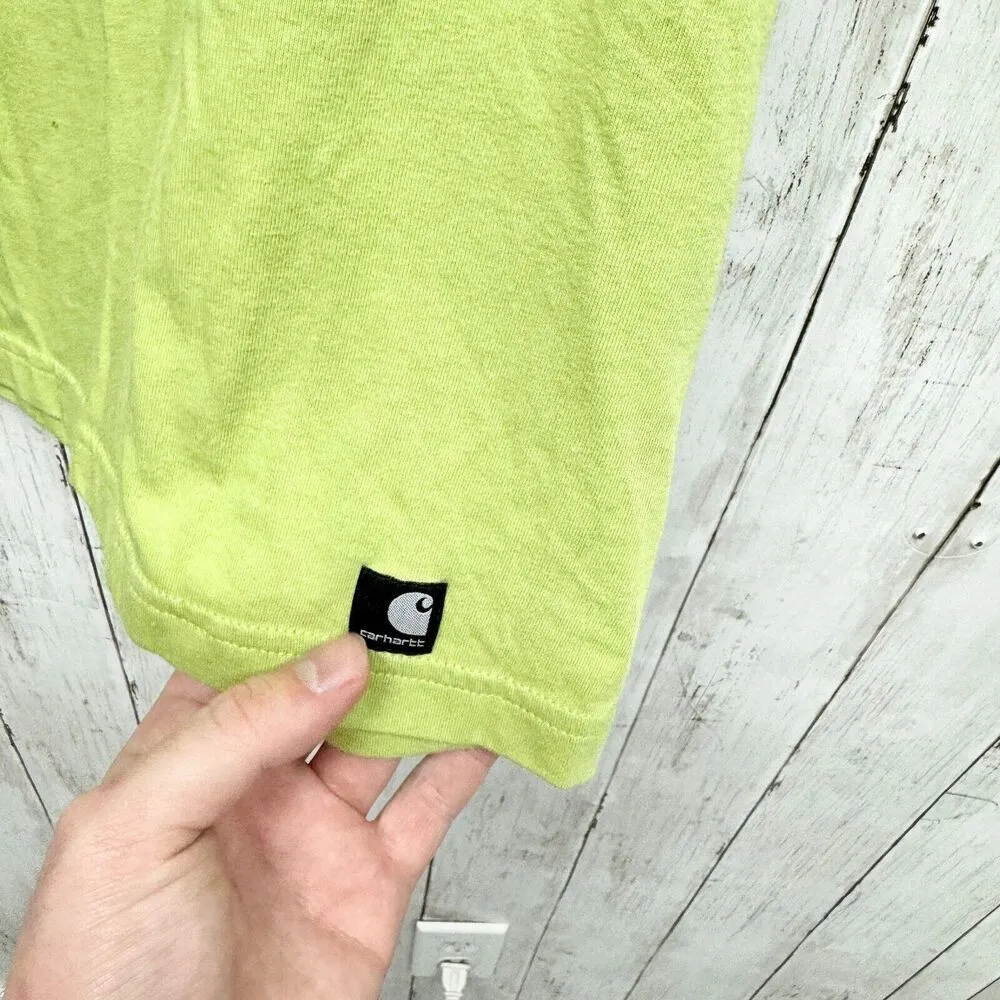 Carhartt Women Tank Top Medium Sleeveless Shirt Green Logo Cotton Basic Casual - Image 3