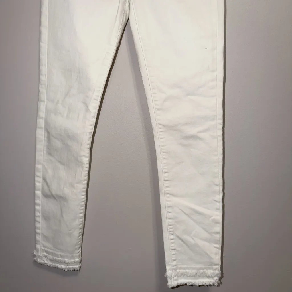 LOFT White Ankle Skinny Jeans Size 00/24 Stretch Denim - Image 5