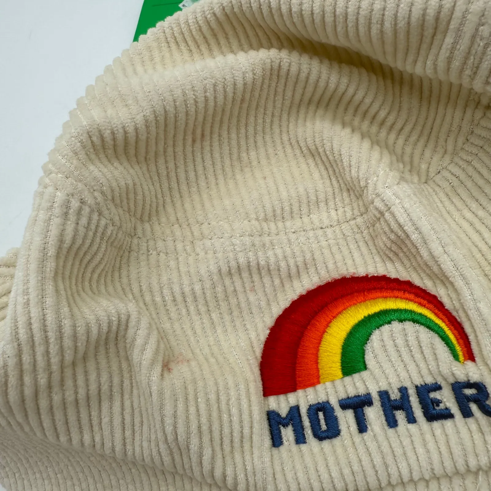 MOTHER WOMEN'S THE BUCKET LIST HAT CREAM EMBROIDERED CORDUROY CASUAL NWT - Image 3