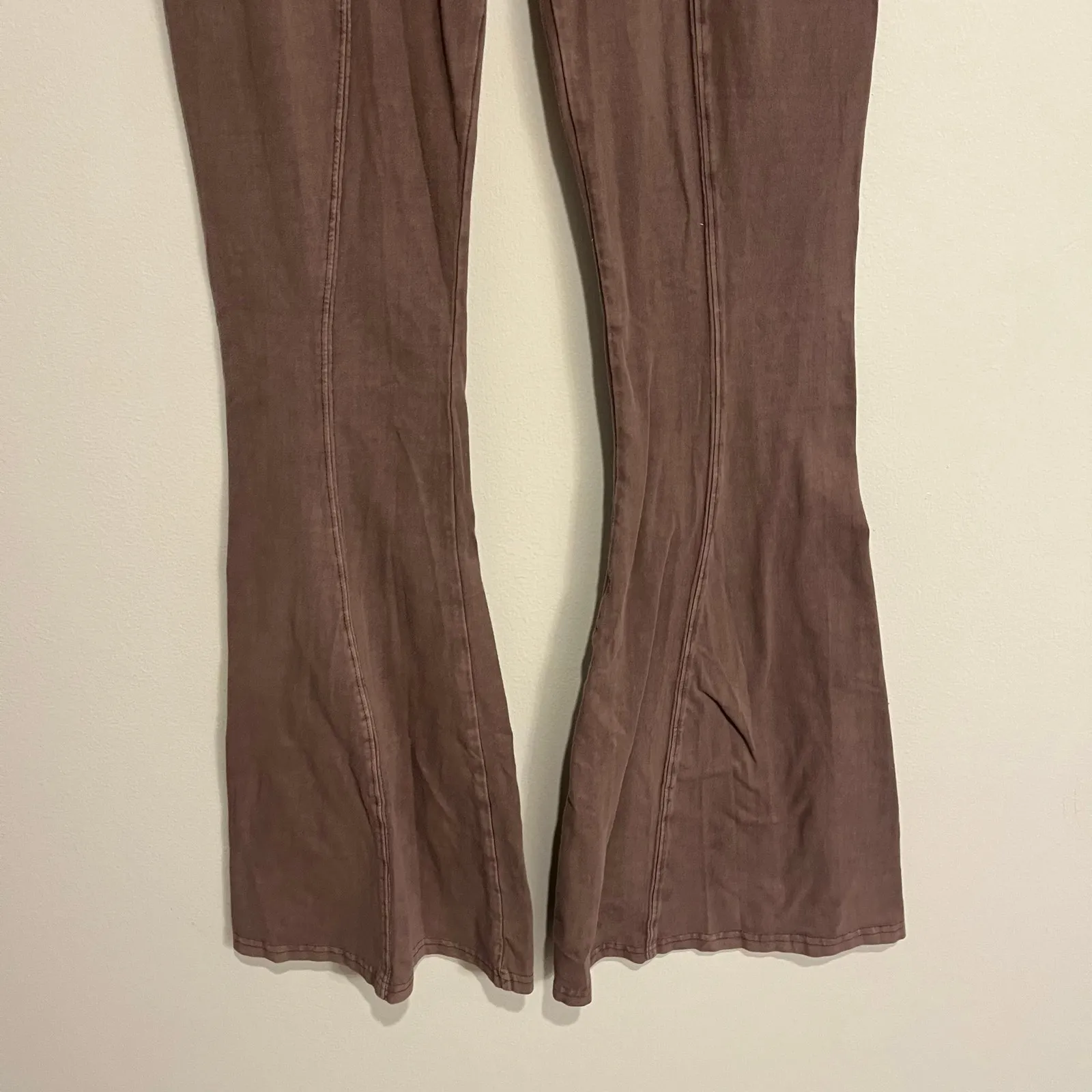 Urban Outfitters UO Out From Under Aria Flare Leggings Pants Brown Stretch Small - Image 4