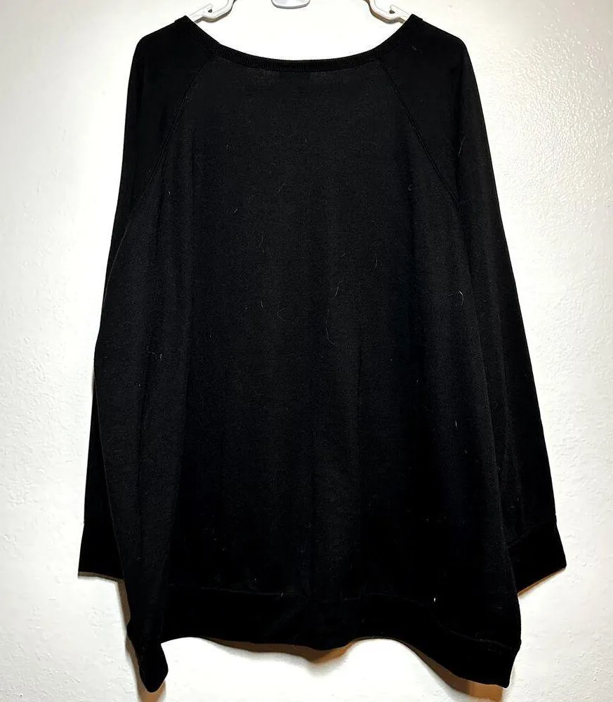 Torrid  Sweatshirt Long Sleeve Choker V-Neck Lightweight Pullover Floral Black 4X - Image 6