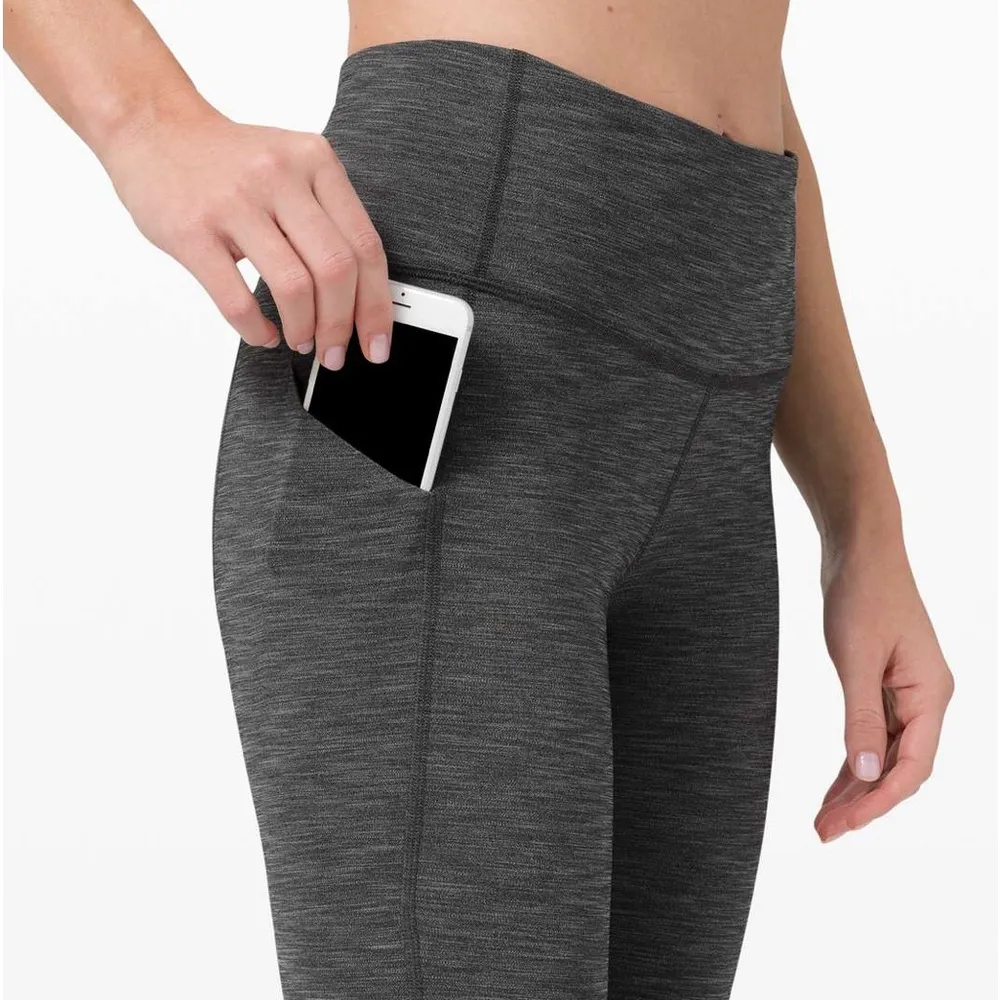 Lululemon Pace Rival Mid-Rise Crop 22” in Heathered Black - Image 3