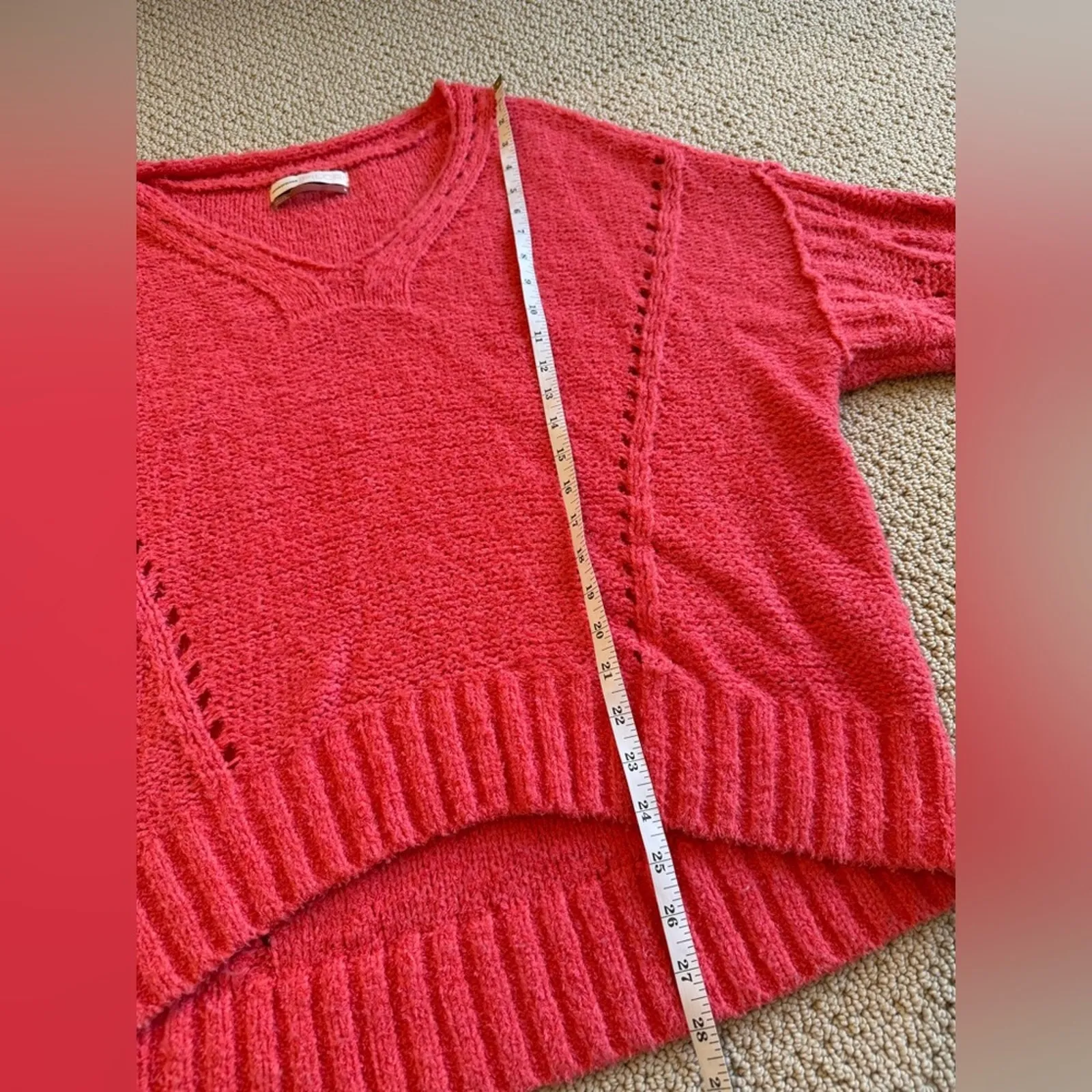 Anthropologie Pilcro Women's Oversized Knit Sweater Coral Fall Size Medium - Image 6