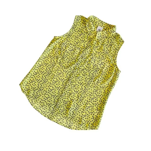 CAbi 5348 Yellow Daisy Sleeveless Button Down Top Floral Print Casual Work Sz S‎ - Image 9