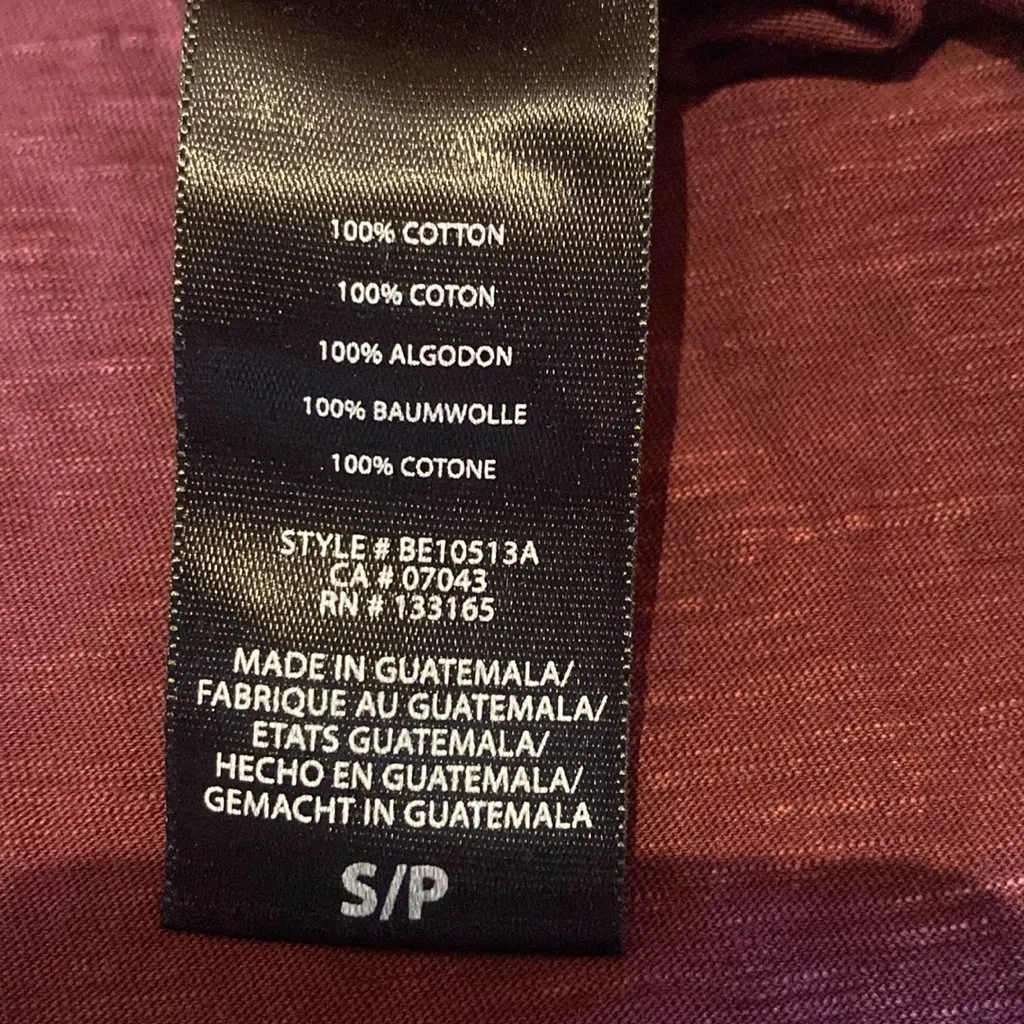 Anthropologie Eri + Ali Swing Acid Wash Scoop Neck S/S T-Shirt Wine Burgundy S - Image 9