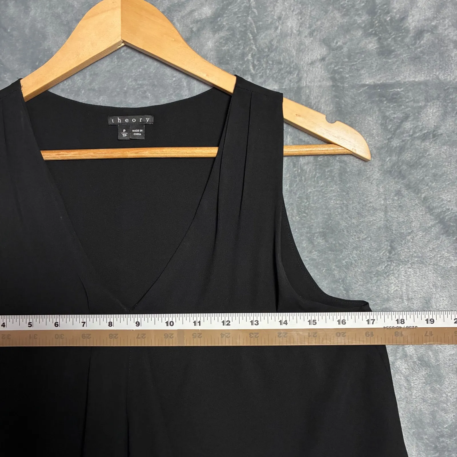 Theory Black Sleeveless Draped Layered Silk Tank Top Blouse Women's P (XS) - Image 8