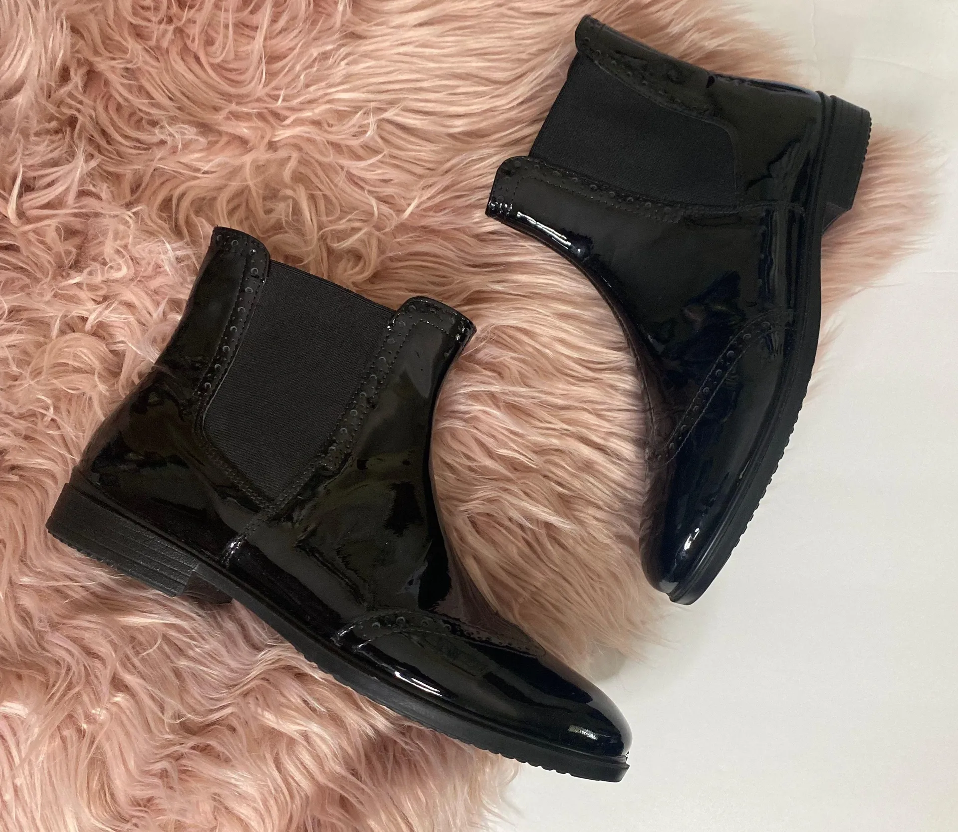 Ecco Touch 15 Mid Cut Bootie Patent Leather Boots - Image 2