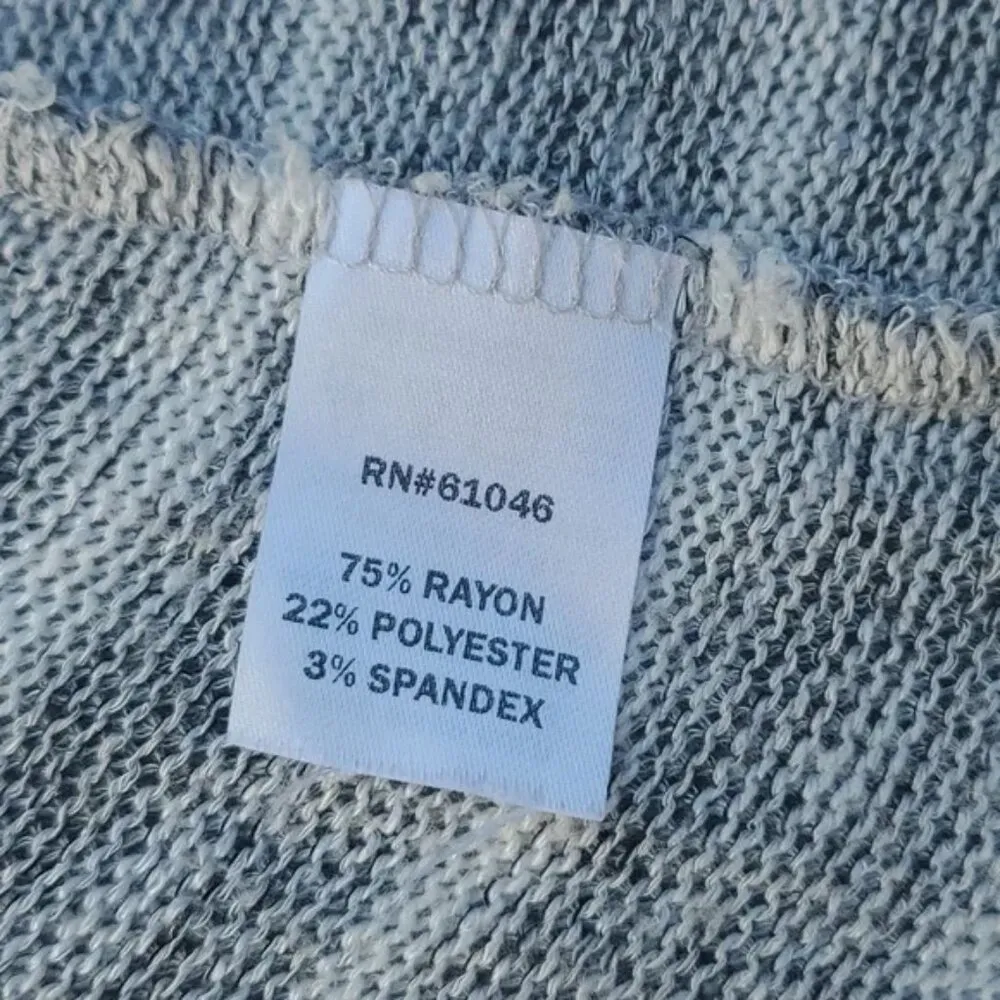 Vanity 3/4 Sleeve Striped Lightweight Open Front Cardigan | Shrug Cardigan Gray Size L - Image 9