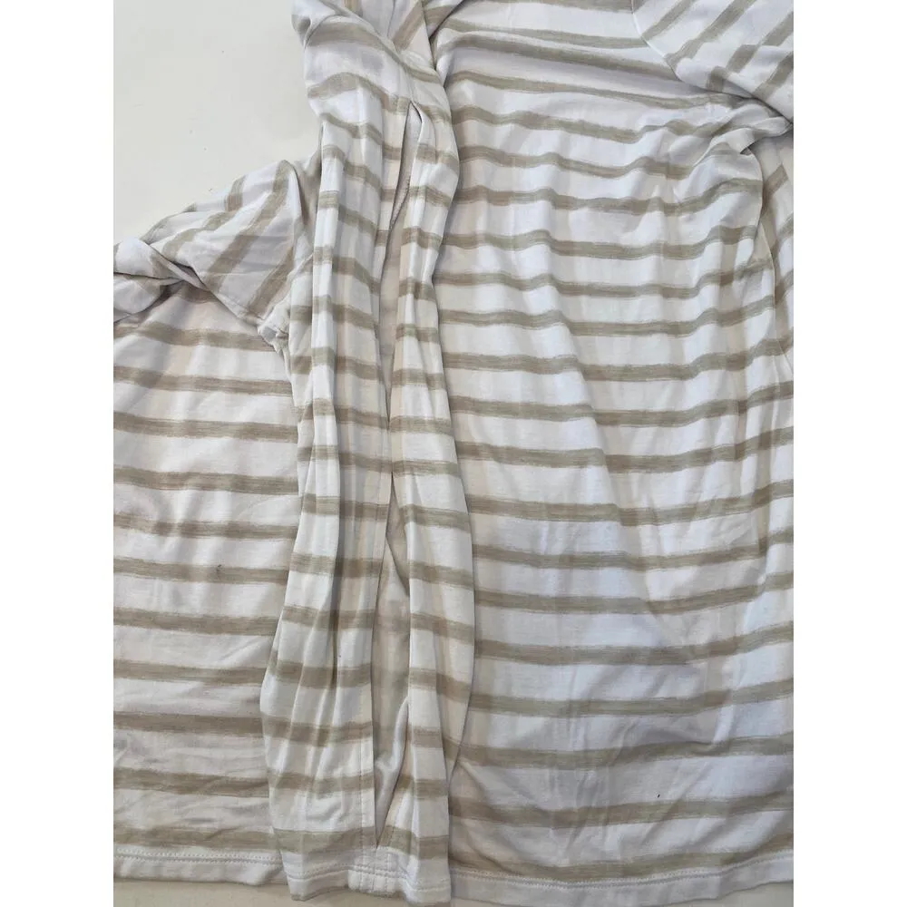 Zenergy by Chico’s White & Tan Striped Split Sleeve Stretch Knit Tunic EUC Sz XL - Image 8