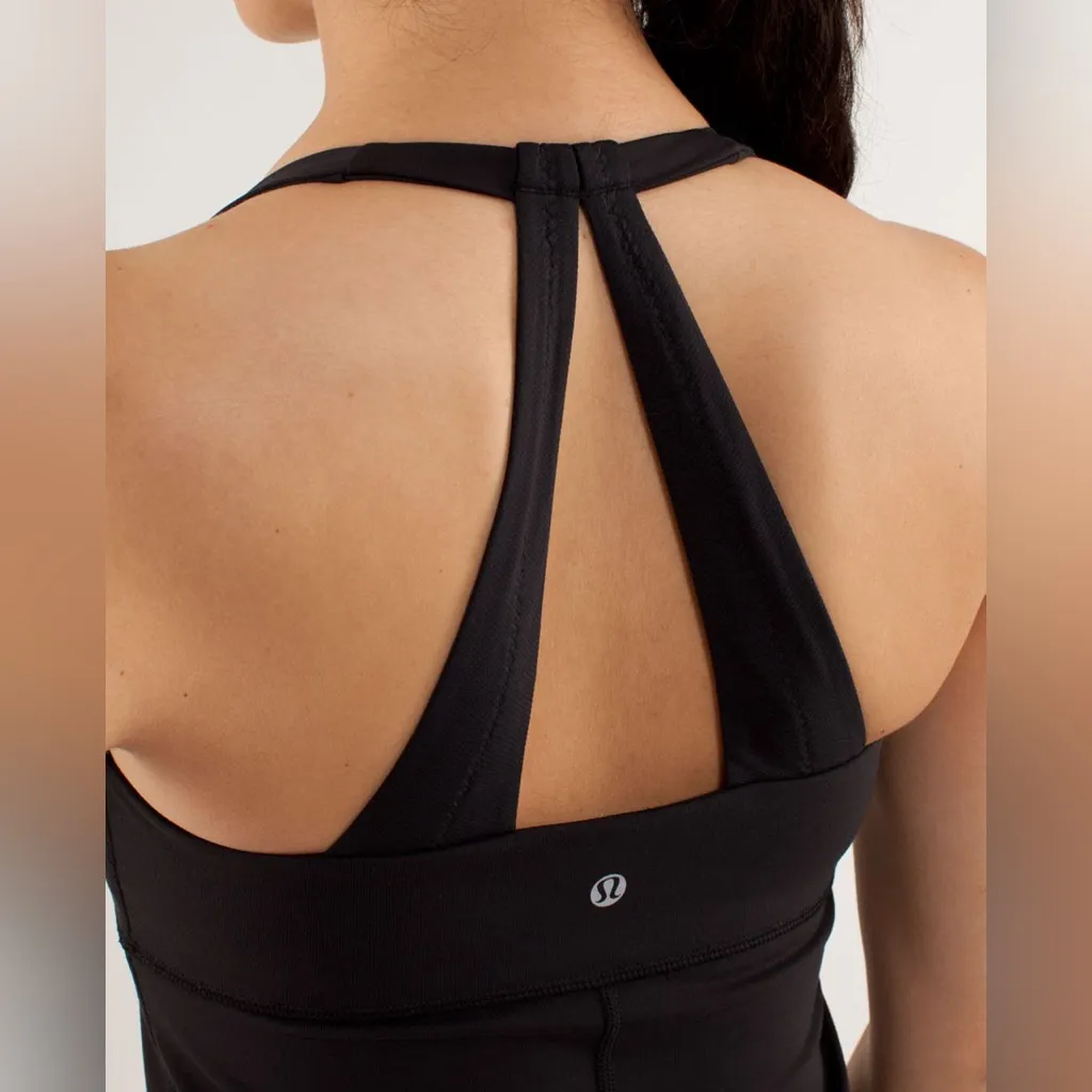 Women’s Lululemon Scoop Me Up Tank Black Athletic Workout Yoga Top 10 Shelf Bra - Image 4