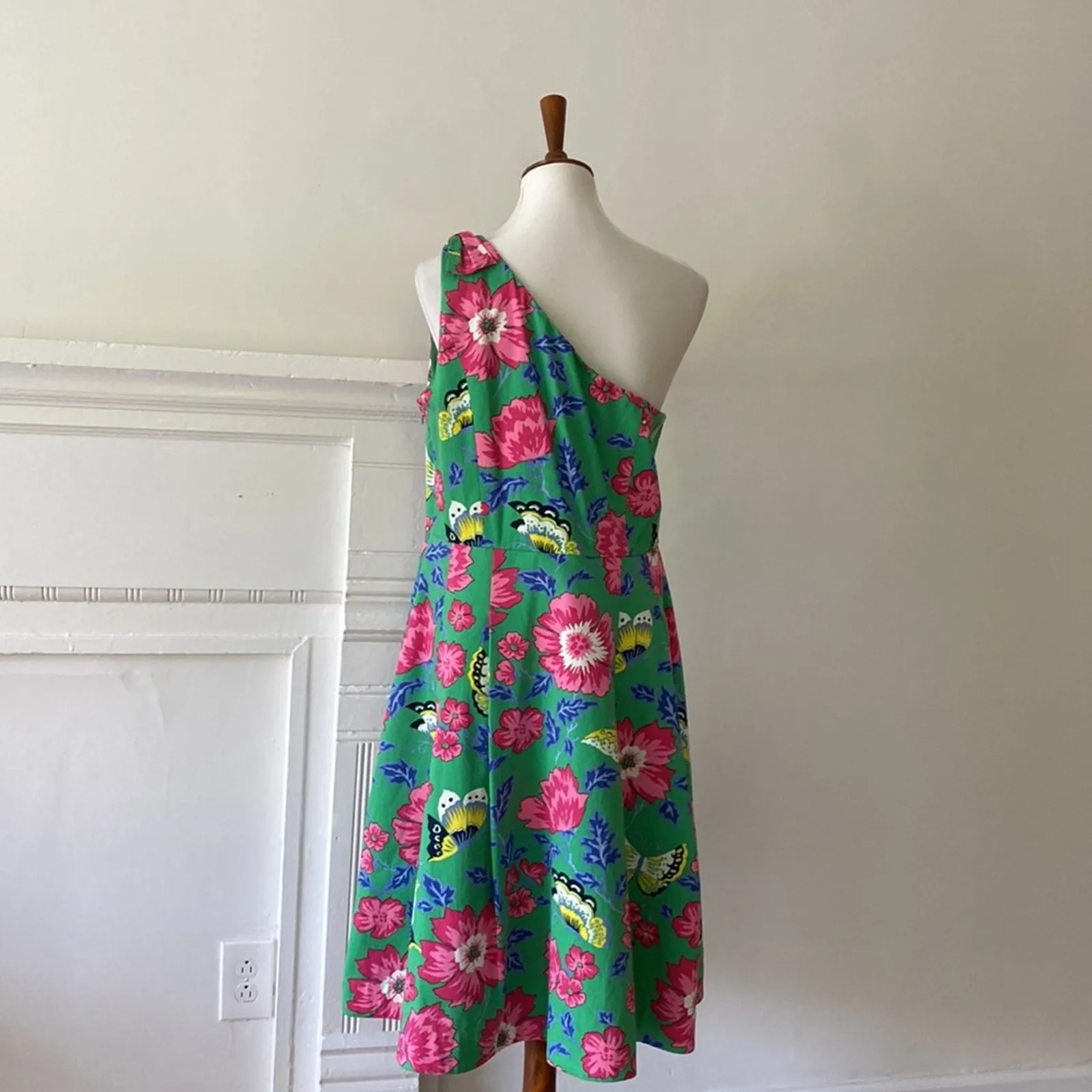 Talbots Dress 12 Retro One Shoulder Cocktail Dress Butterfly elegant occasion - Image 10