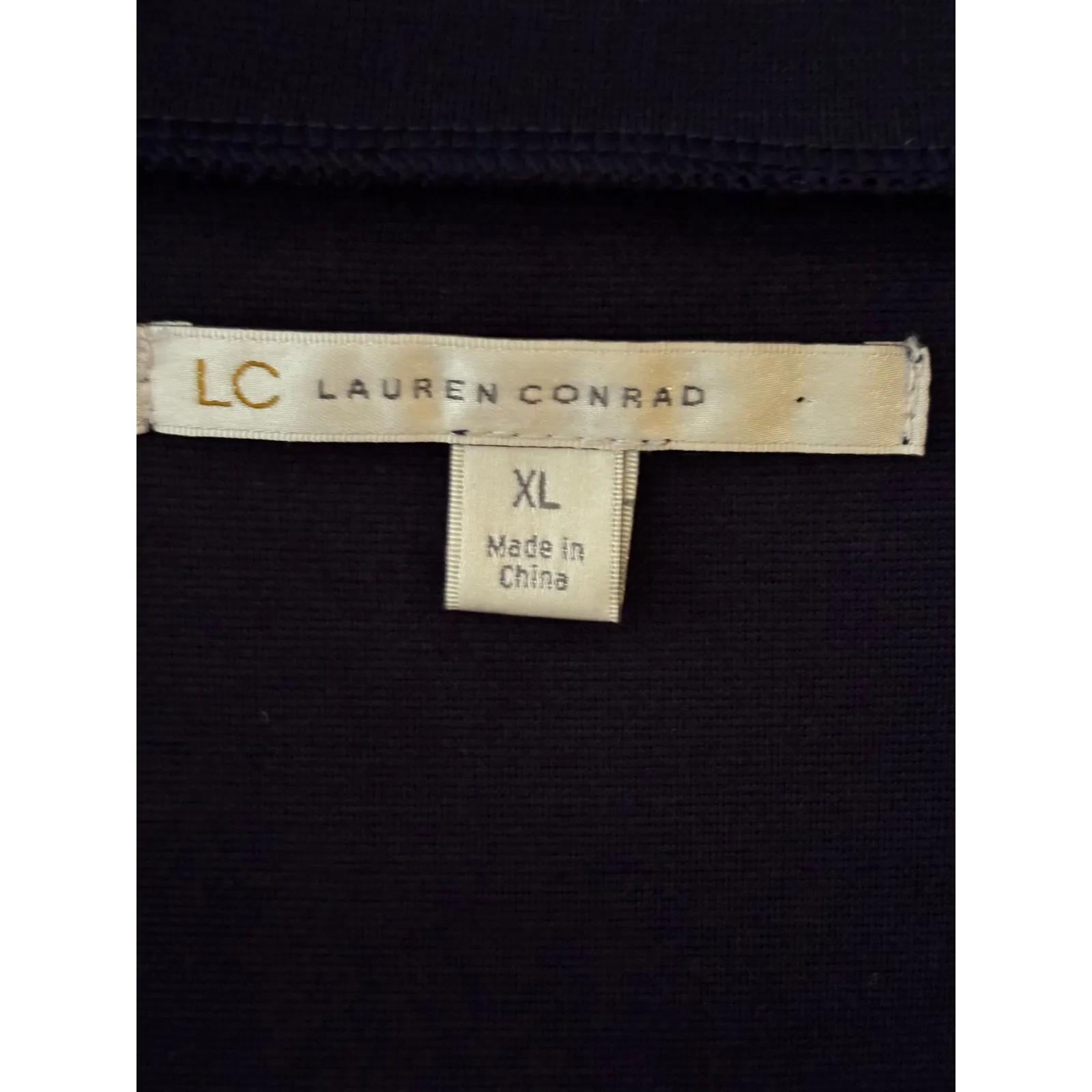 Lauren Conrad‎ Navy Blue Lace Front Long Sleeve Top XL - Image 3