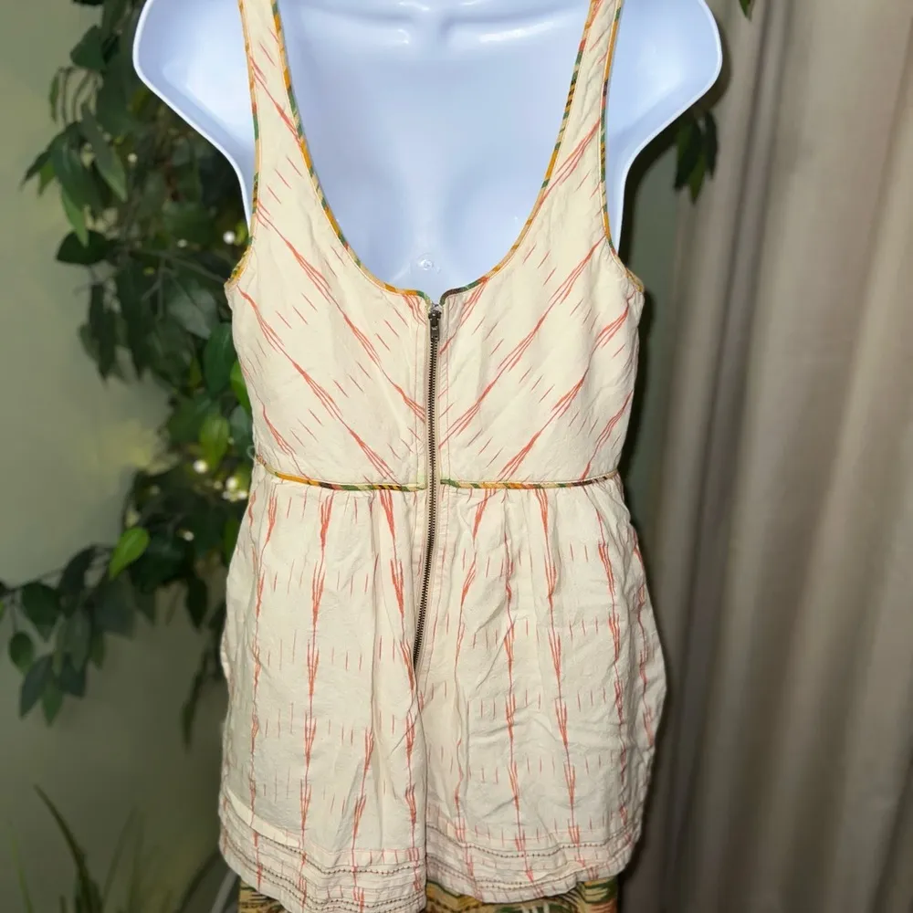 FREE PEOPLE New Romantic Beige Boho Sleeveless Dress Size 12 - Image 3
