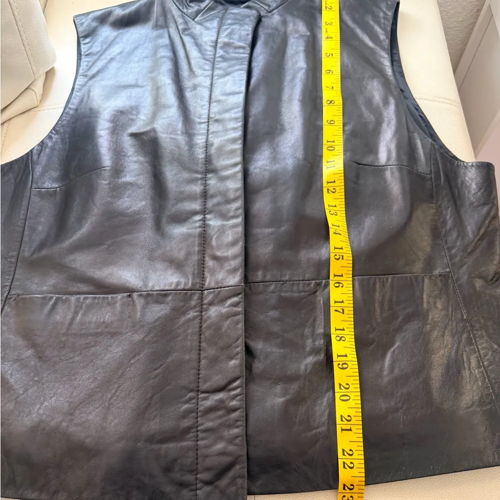 Coldwater Creek Black Leather Vest - Image 9