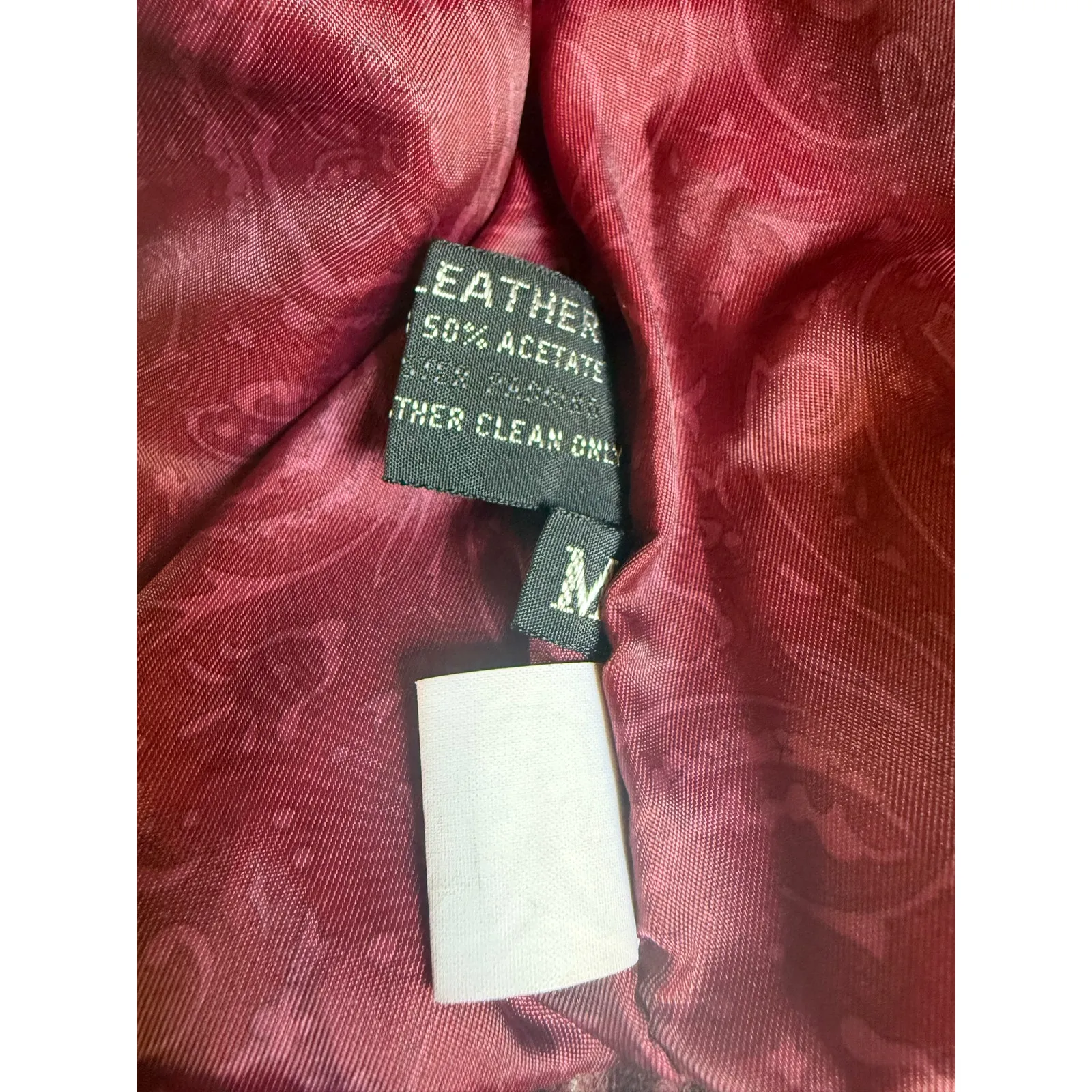 Vintage Burgundy Leather Wrap Jacket Women’s M 80s Belted Coat Retro Style Red Size M - Image 9