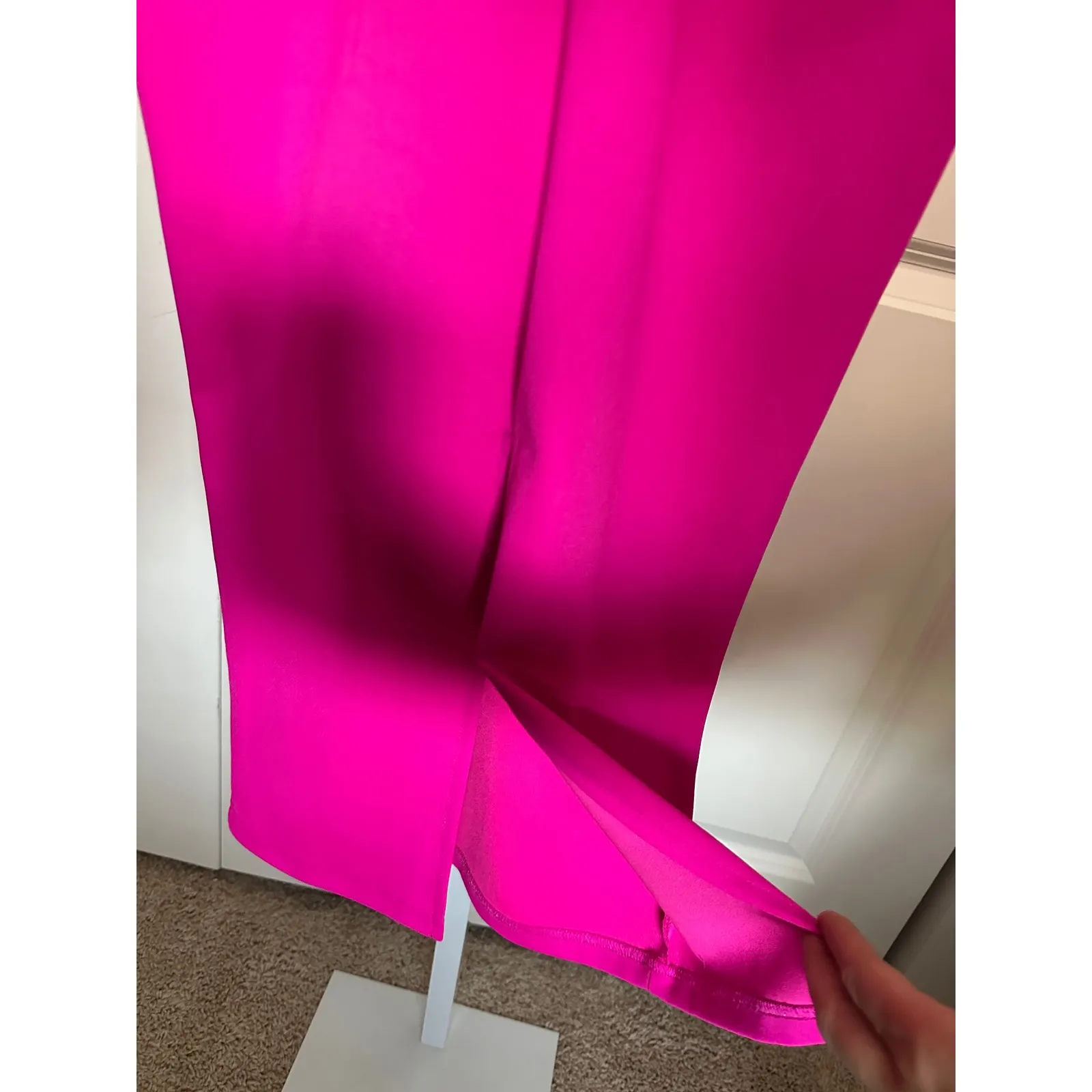 SHEIN Bodycon Midi Dress‎ Hot Pink Spaghetti Strap Cocktail Party XS - Image 4