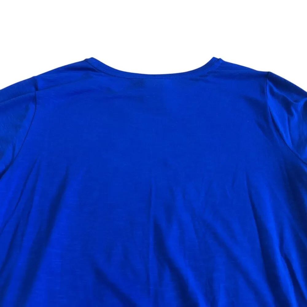 Dolan Anthropologie Royal Blue High Low Mini Dress Stretch Knit Size Medium - Image 6