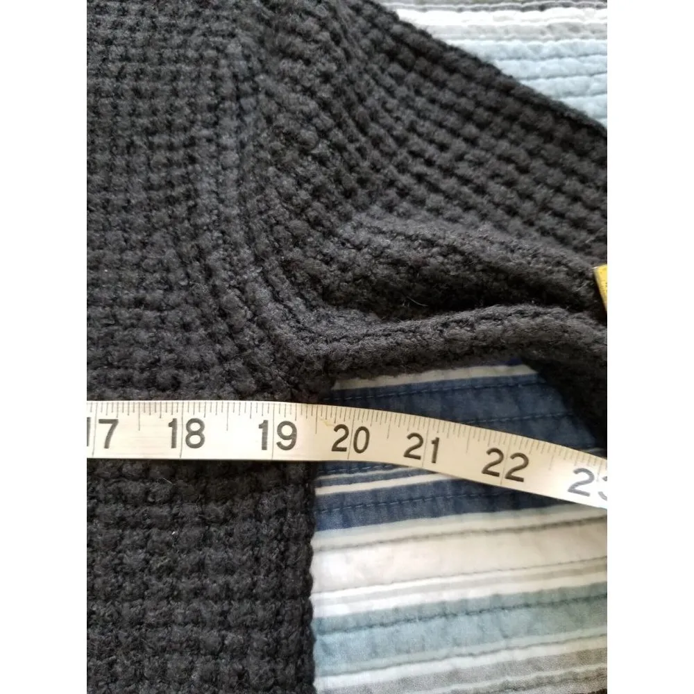 Caslon Womens Open Front Cardigan Sweater Black Side Slits Ribbed Cuffs Size XS - Image 7