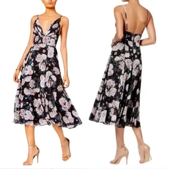 NWT Fame & Partners Gladiolus Floral Fit & Flare Midi Dress - Image 2