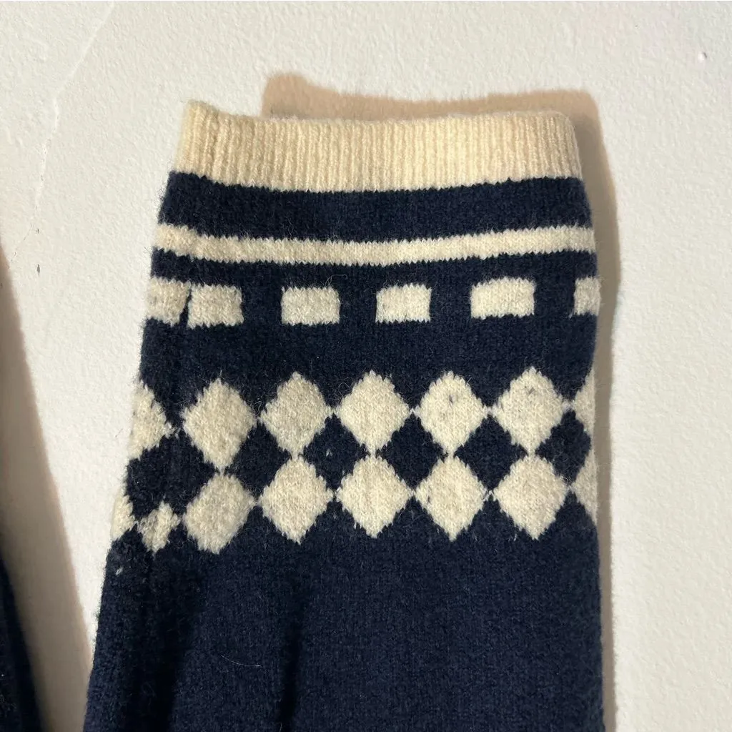 J. Crew Sweater Pants with Geometric Knit Print Merino Wool Alpaca Blend Small - Image 2