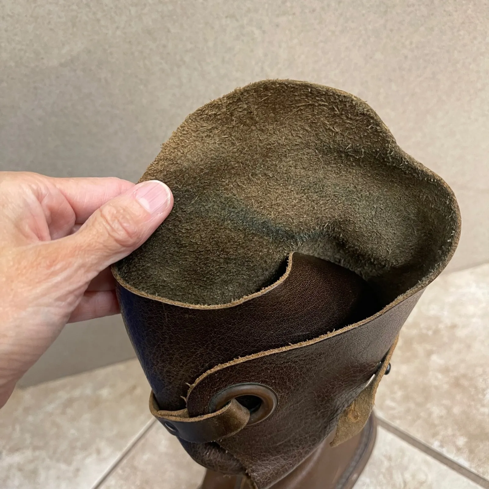 Trippen USA Sz 6(36)Brown Leather Tall Biker Boots Buckle Strap Zip Up Women's Brown - Image 11