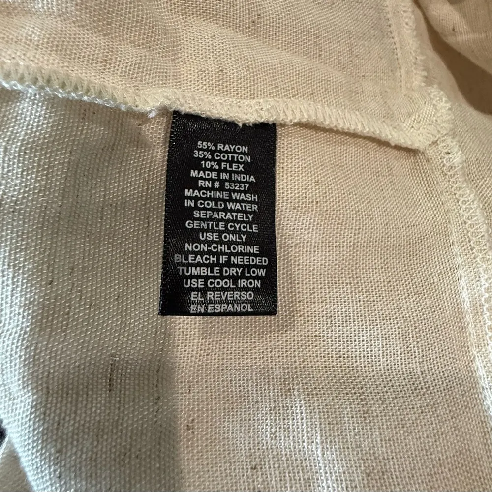 Mlle Gabrielle Linen Blend Midi Dress in Ecru Size 3X‎ EUC - Image 5