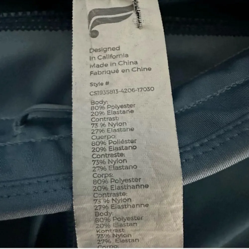 Fabletics Ella Shine Mid-Rise Printed Ultracool Crop Blue Leggings Sz Small - Image 8