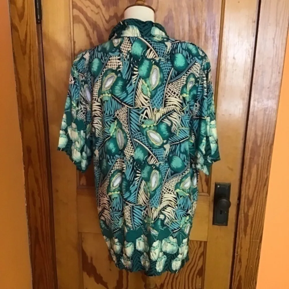Vintage bright fun 80s Hawaiian shirt Size L - Image 8