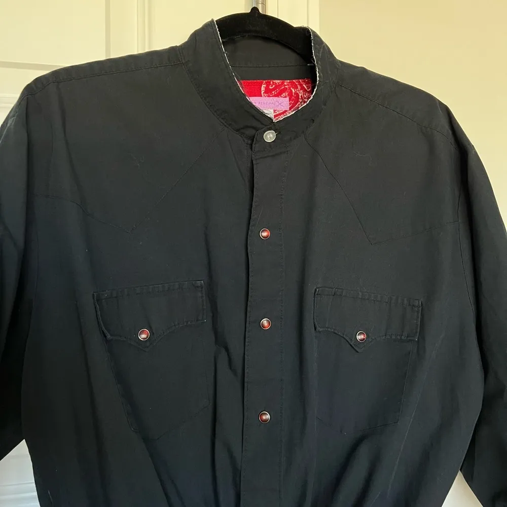 Urban Outfitters Urban Renewal Western Snap Reworked Tunic Top | Black | OS - Image 4